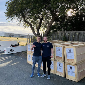 Ross & Zac at San Francisco - collecting their charter WASZPs
