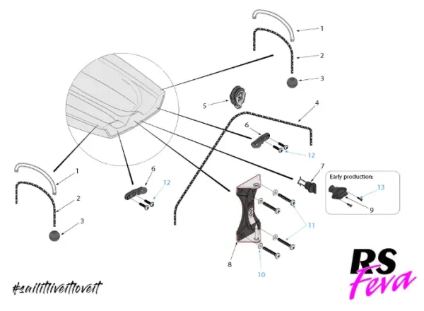 RS Feva/Quba/Vision/Vareo/Neo Transom Plate