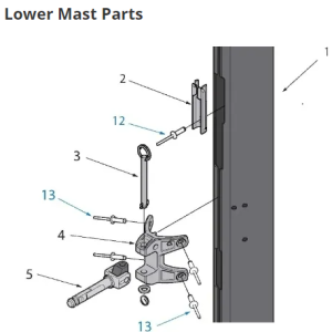 RS400 lower mast parts