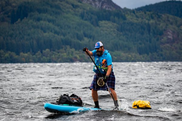 David Stransky paddleboarding on Loch Ness