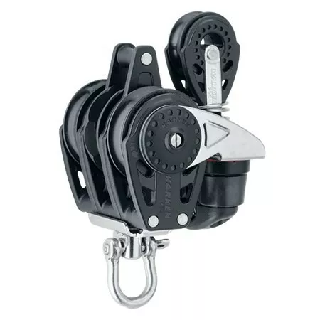 Harken 40mm Triple Ratchet Block with Swivel, Becket, Cam Cleat, 29mm Block